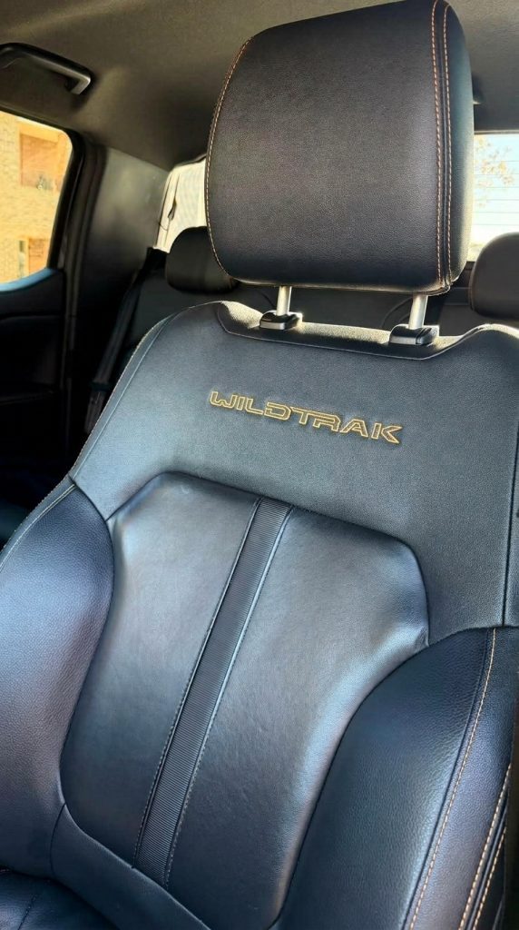 Front seats of the grey 2022 Ford Ranger Wildtrak 4x4, available for hire in Sydney